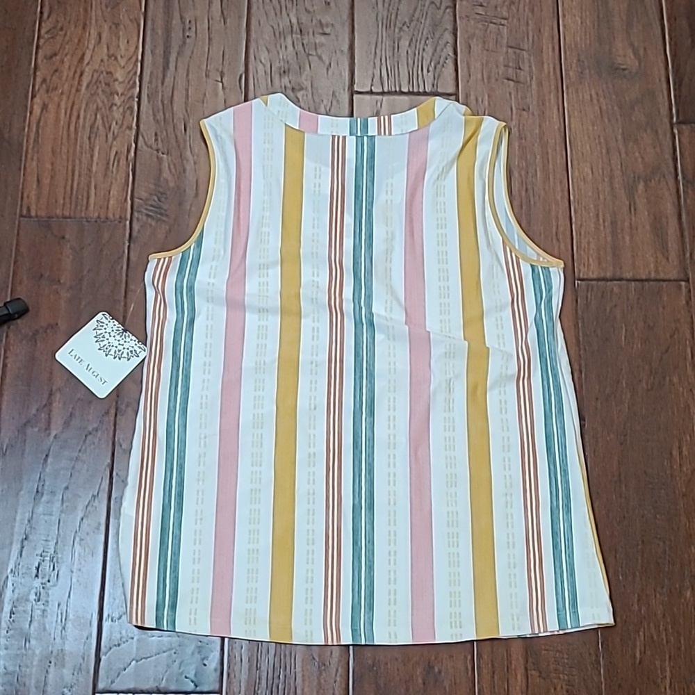 NWT Late August Striped Sleeveless Blouse size Medium - Picture 2 of 9